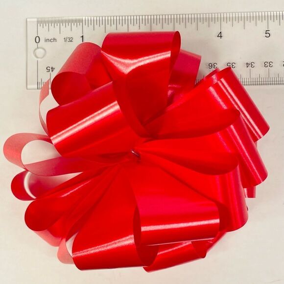 RED SATIN BOW 5” CASE OF 100 - Picture 3 of 4